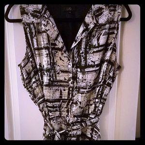 Black and White Button Up Dress